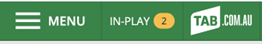 Screenshot of top-left menu button at tab.com.au