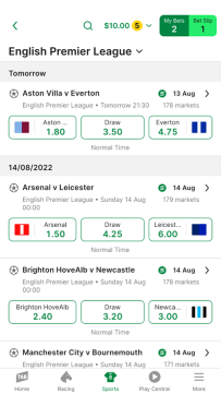 Screenshot of the English Premier League competition page.