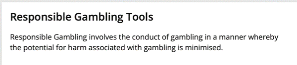 Screenshot of the tab.com.au 'Responsible Gambling Tools' screen.