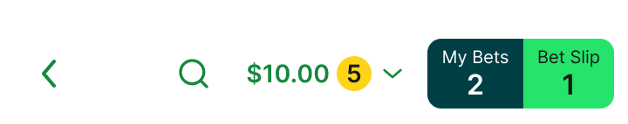Image of TAB app header which shows account balance.