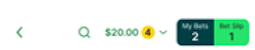 Image of TAB app header with balance shown.