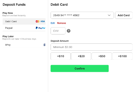tab.com.au debit card deposit screen.