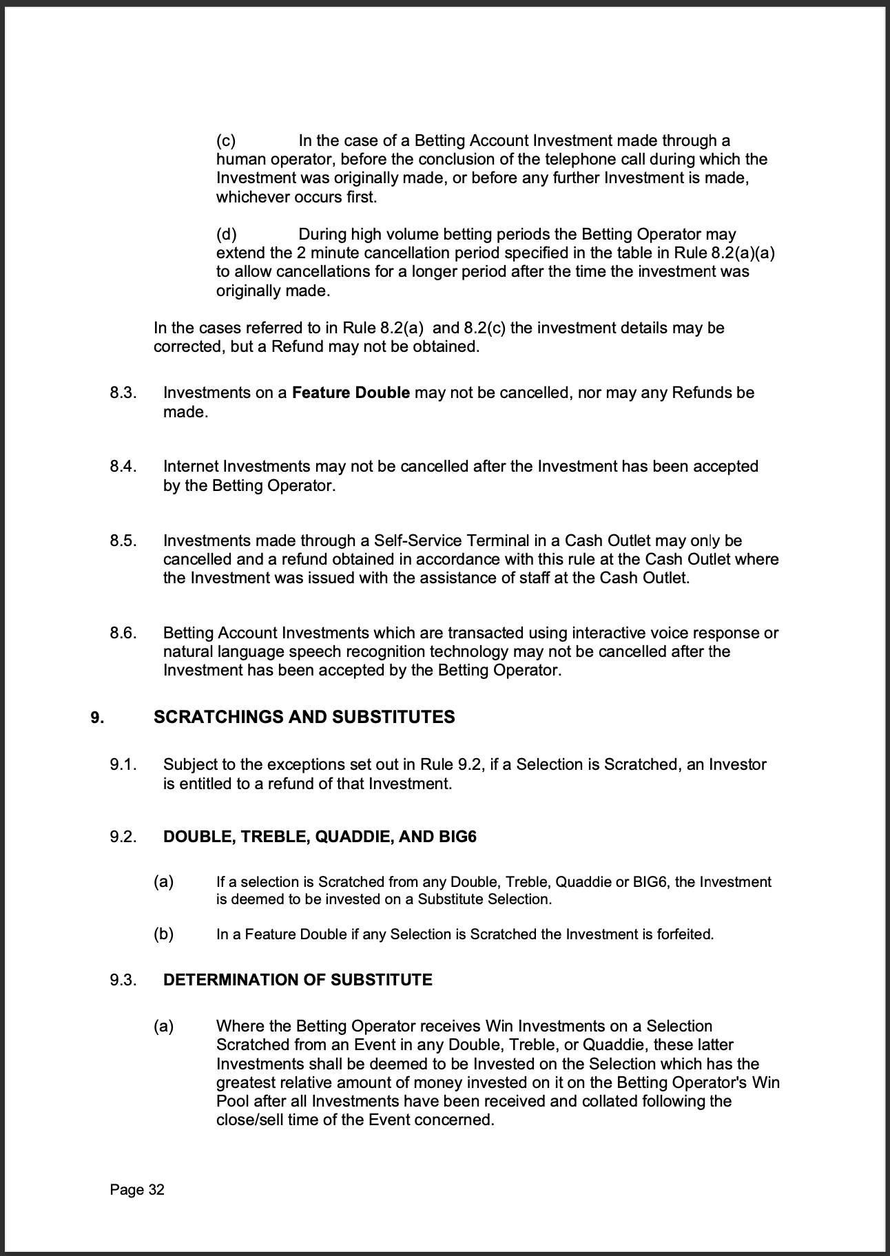 Tabcorp ACT Pty Ltd Totalisator Rules (Racing)