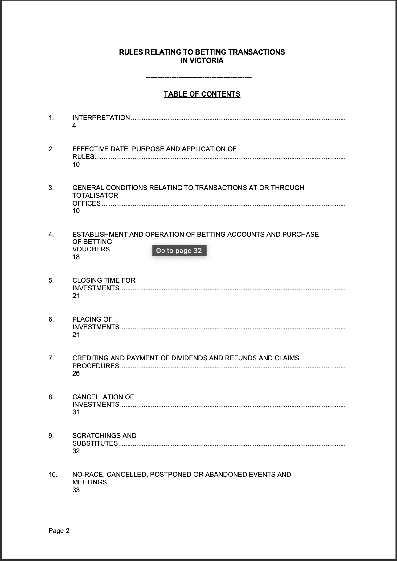 Tabcorp ACT Pty Ltd Totalisator Rules (Racing)