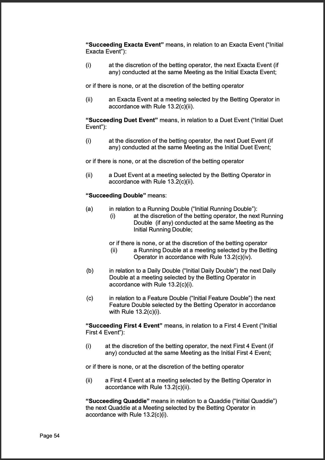 Tabcorp ACT Pty Ltd Totalisator Rules (Racing)