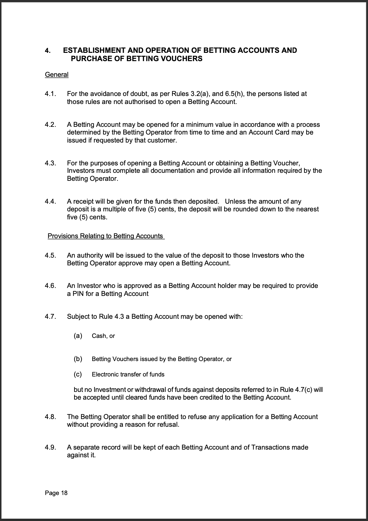 Tabcorp ACT Pty Ltd Totalisator Rules (Racing)