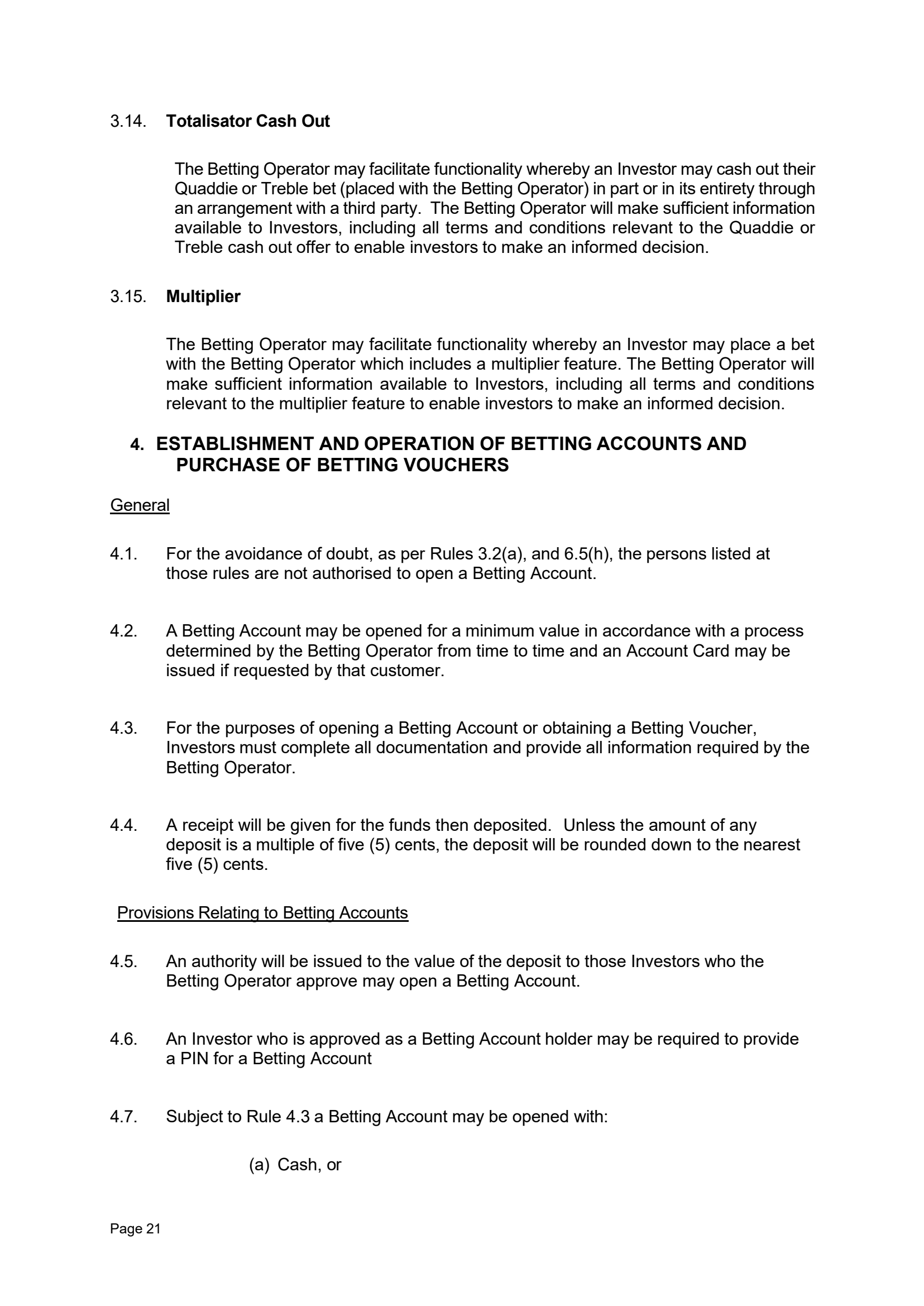 Tabcorp ACT Pty Ltd Totalisator Rules (Racing)