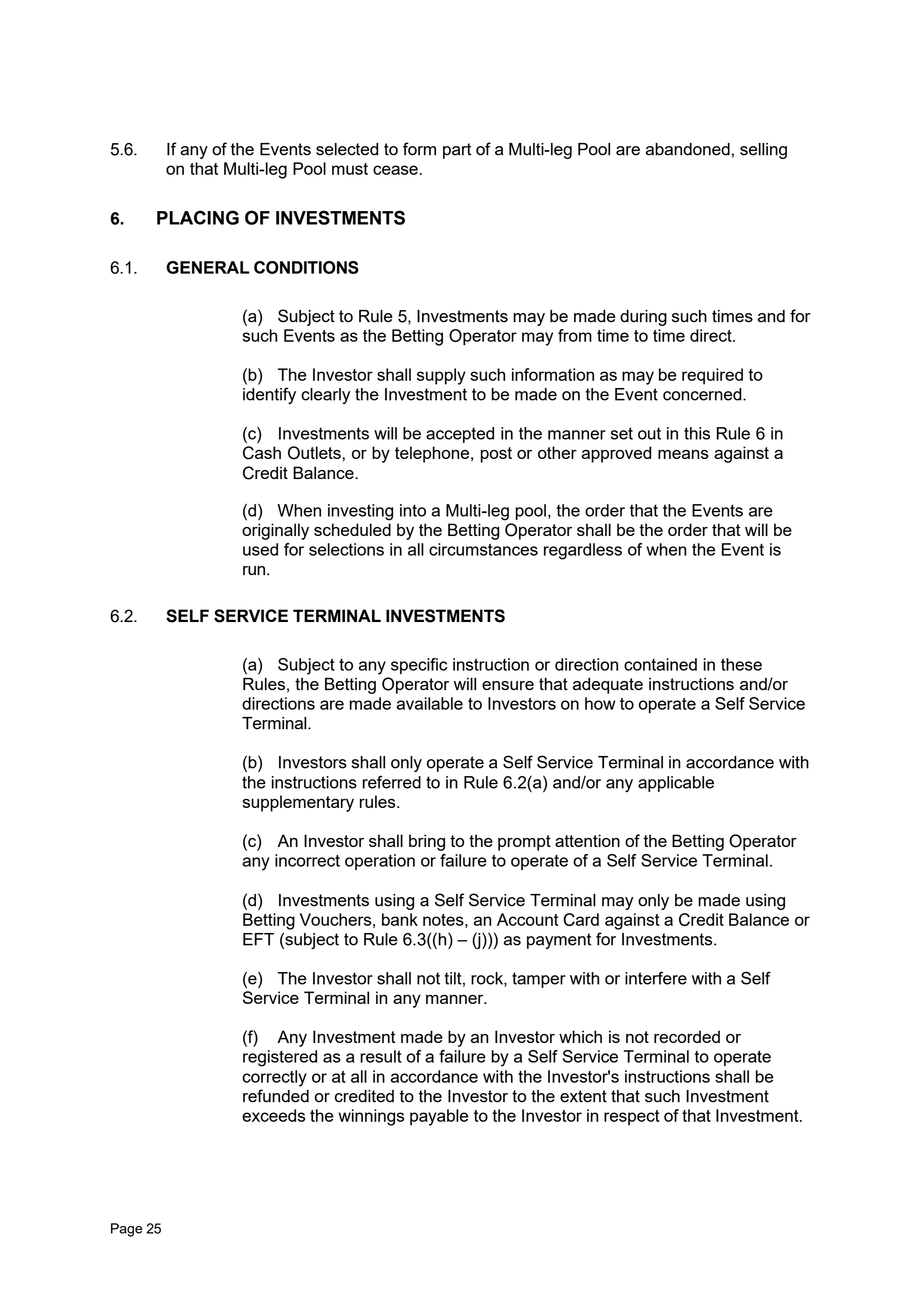 Tabcorp ACT Pty Ltd Totalisator Rules (Racing)