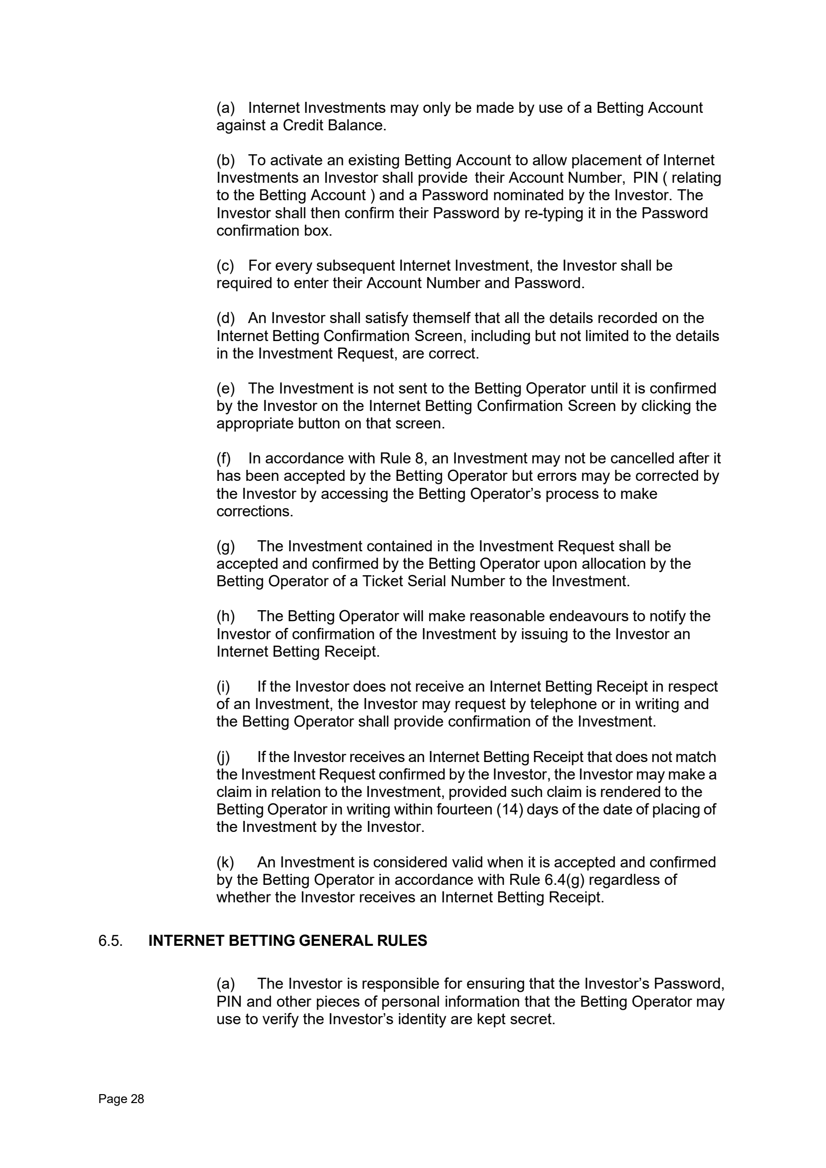 Tabcorp ACT Pty Ltd Totalisator Rules (Racing)