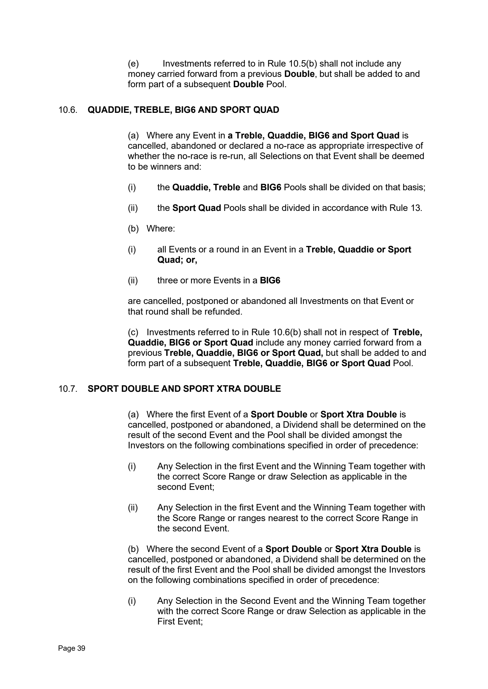 Tabcorp ACT Pty Ltd Totalisator Rules (Racing)