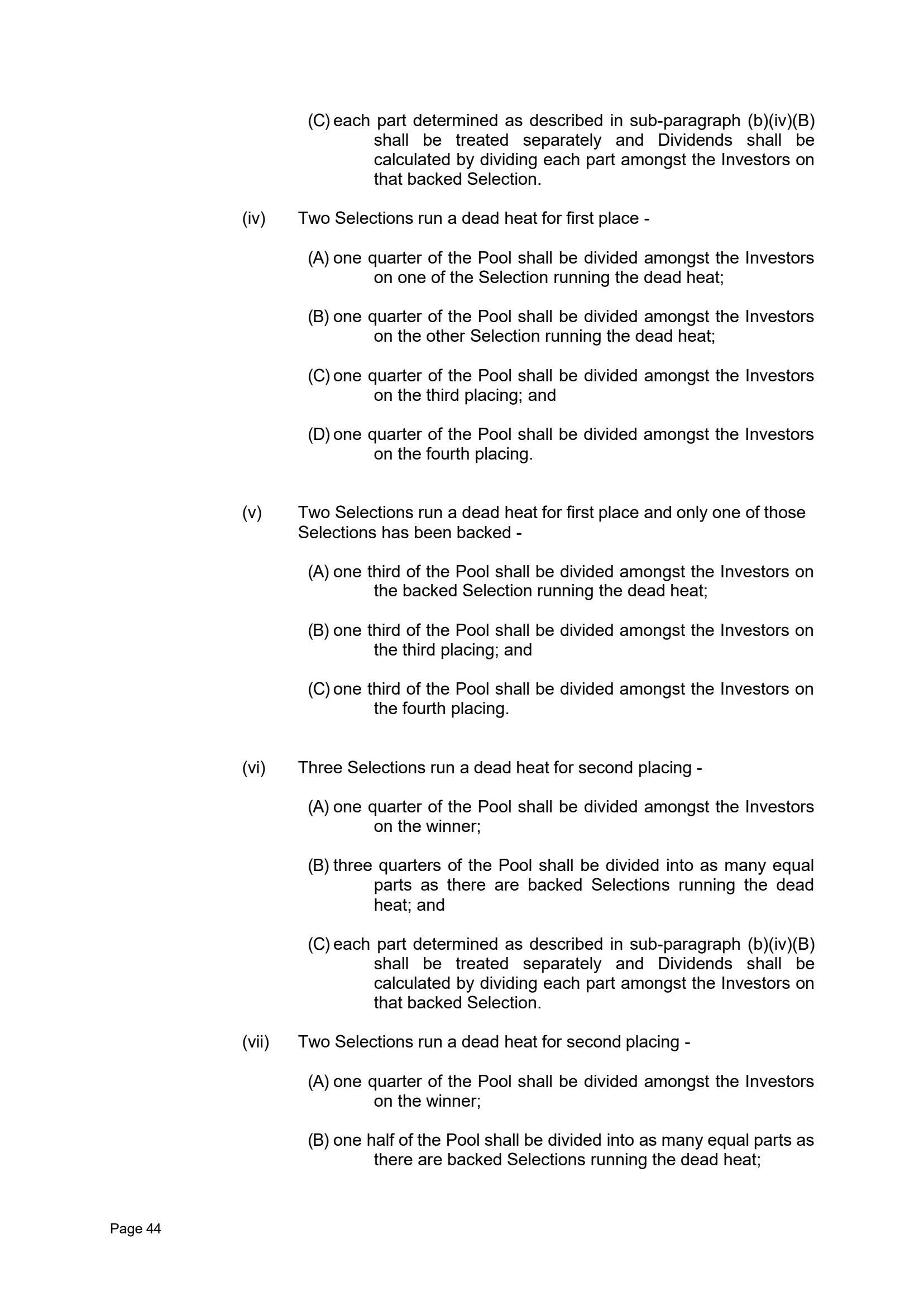 Tabcorp ACT Pty Ltd Totalisator Rules (Racing)