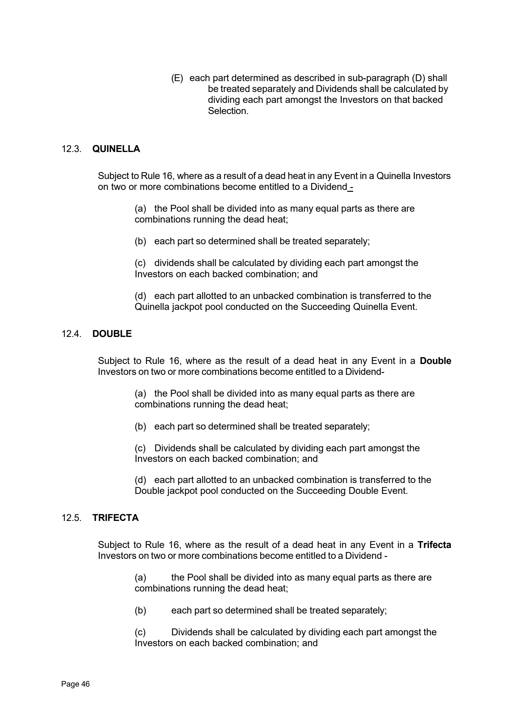 Tabcorp ACT Pty Ltd Totalisator Rules (Racing)