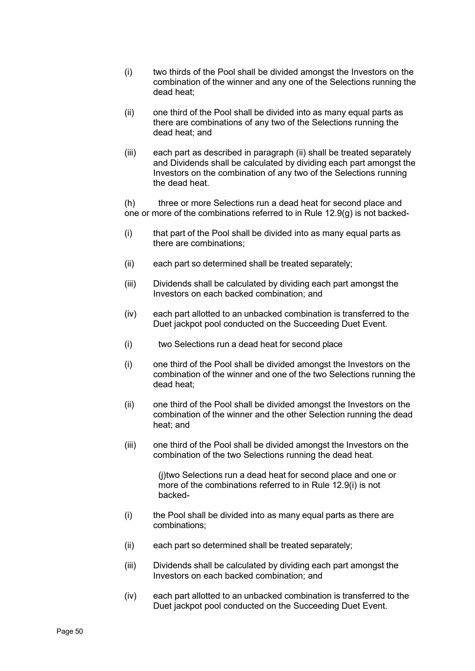 Tabcorp ACT Pty Ltd Totalisator Rules (Racing)