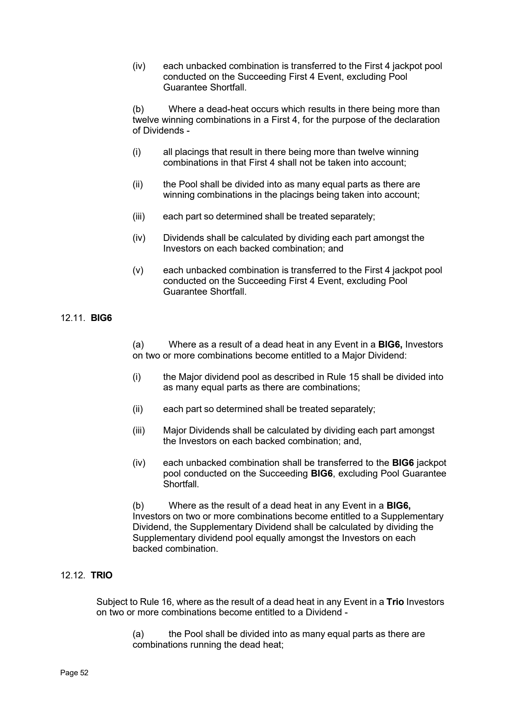 Tabcorp ACT Pty Ltd Totalisator Rules (Racing)