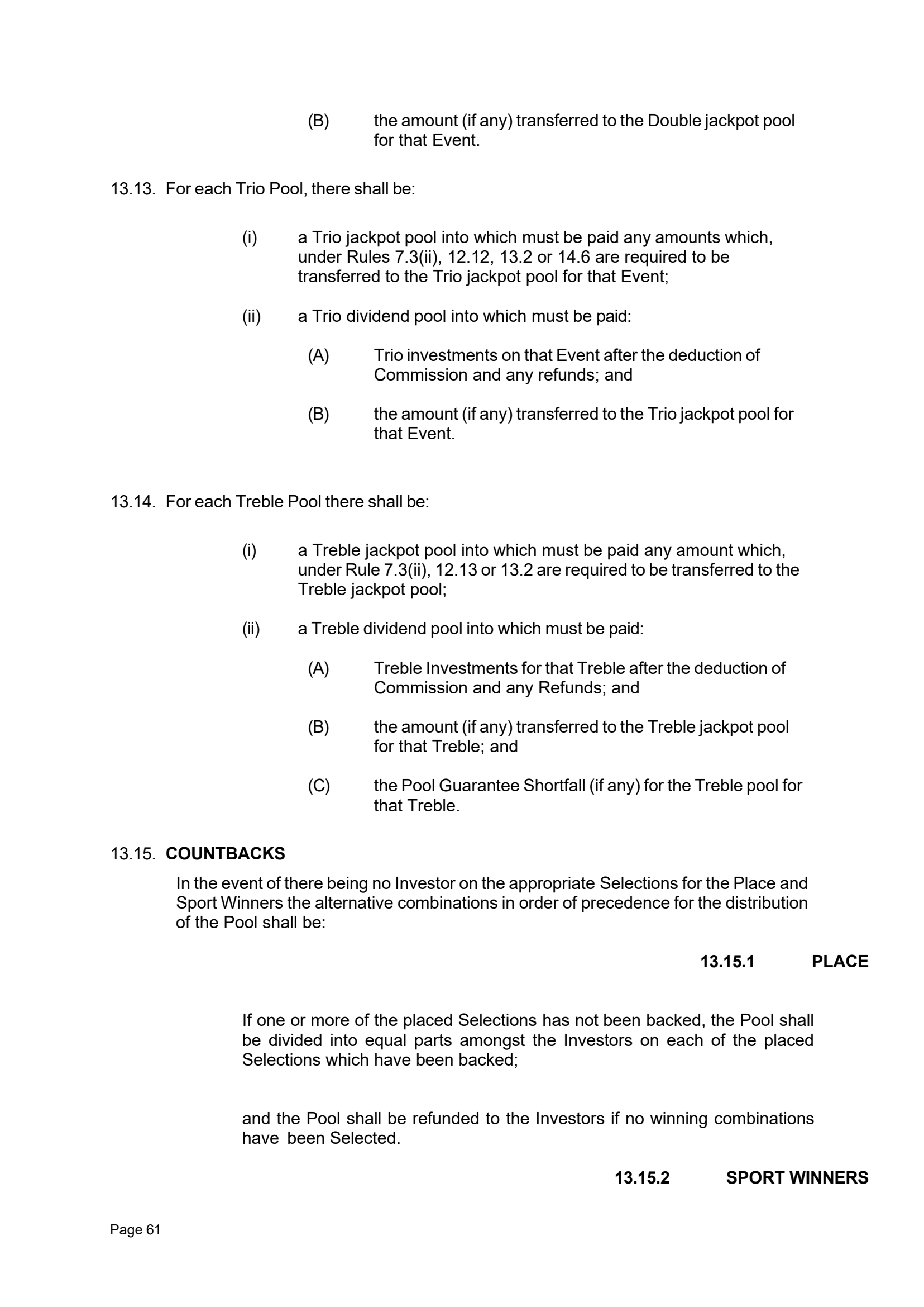 Tabcorp ACT Pty Ltd Totalisator Rules (Racing)
