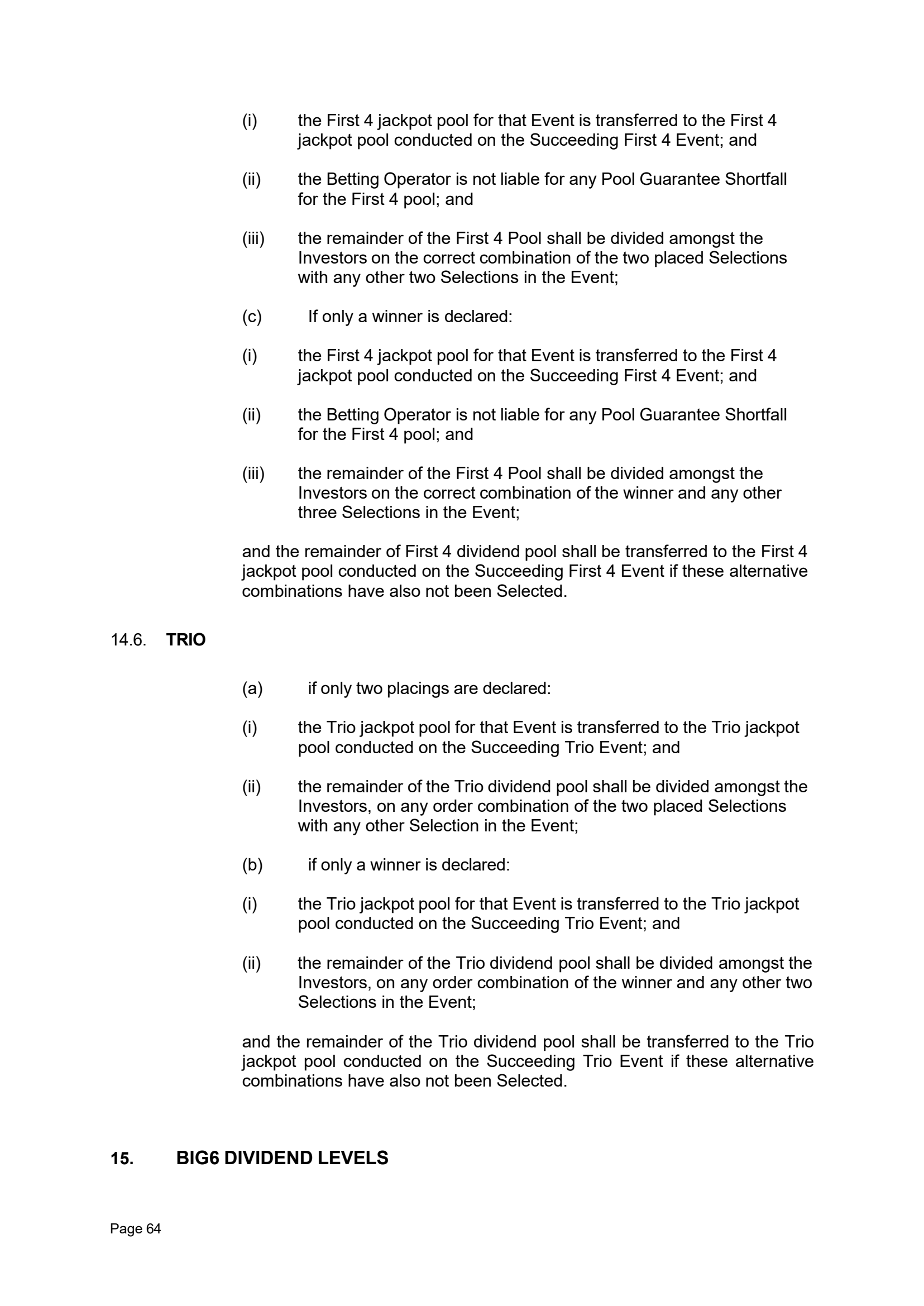 Tabcorp ACT Pty Ltd Totalisator Rules (Racing)
