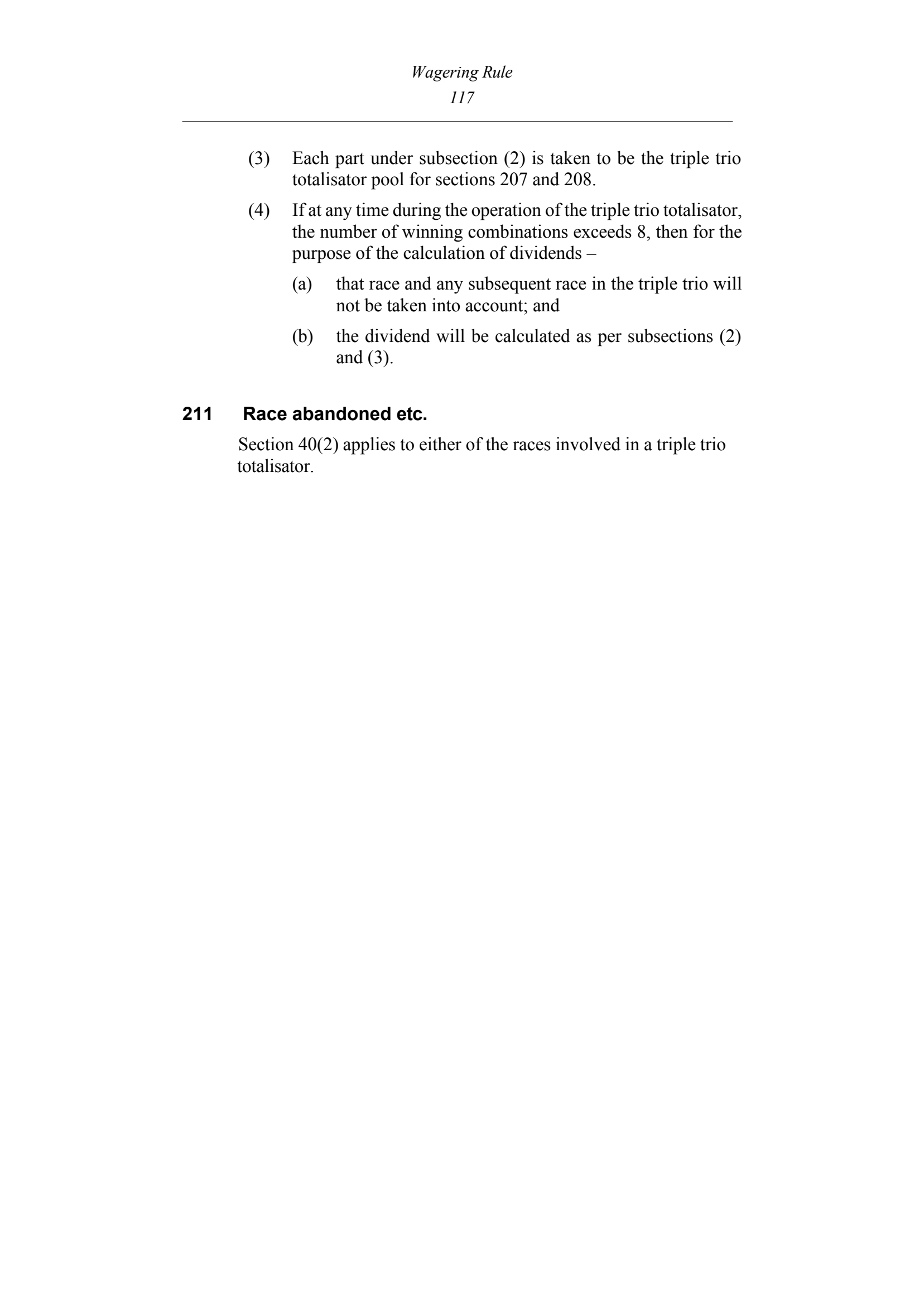 Queensland Wagering Rules (Racing) page 117