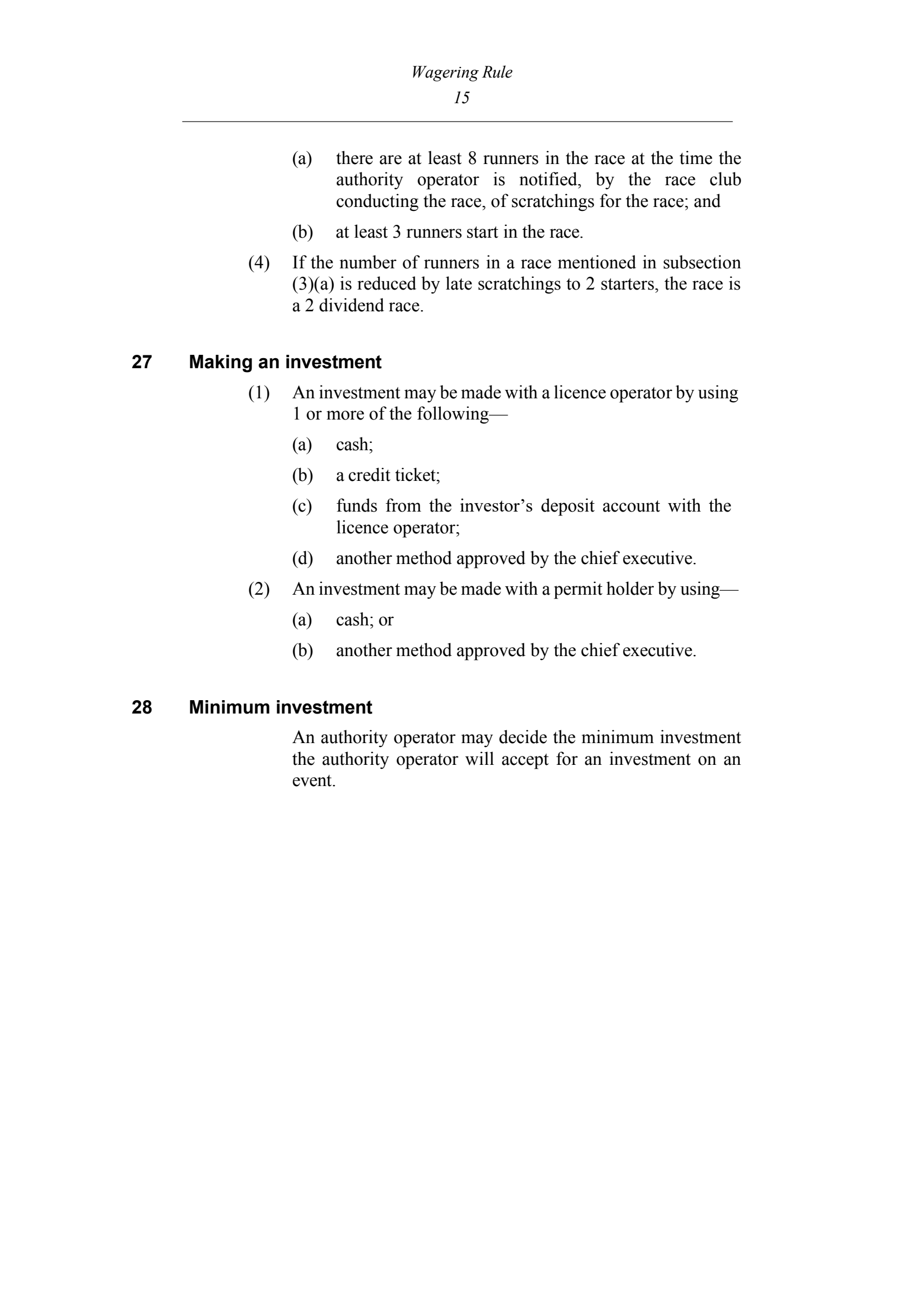 Queensland Wagering Rules (Racing) page 15