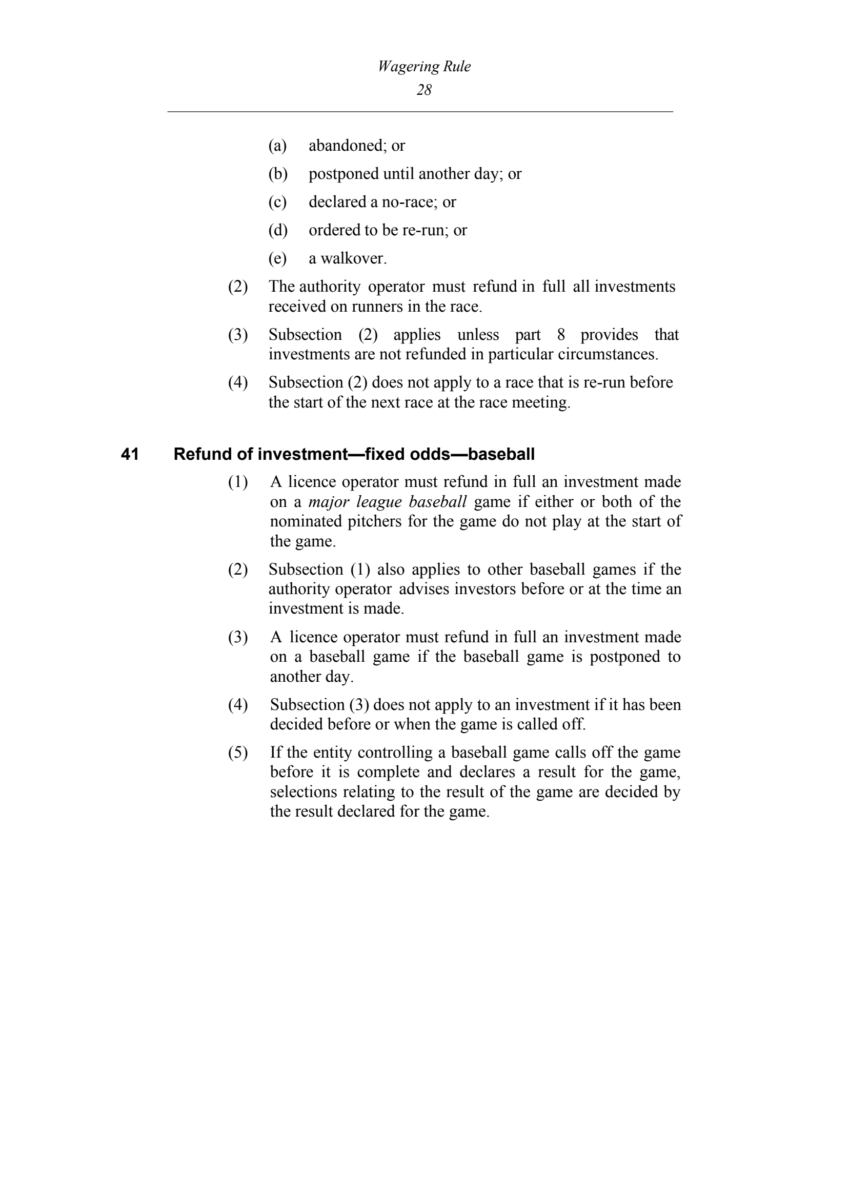 Queensland Wagering Rules (Racing) page 28