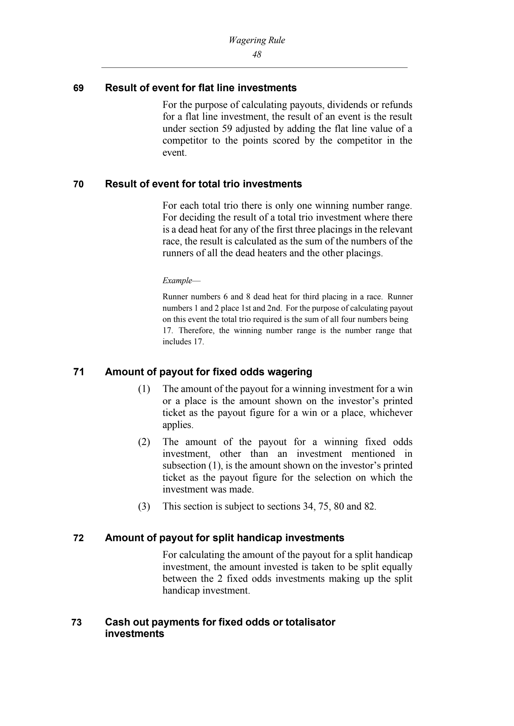 Queensland Wagering Rules (Racing) page 48