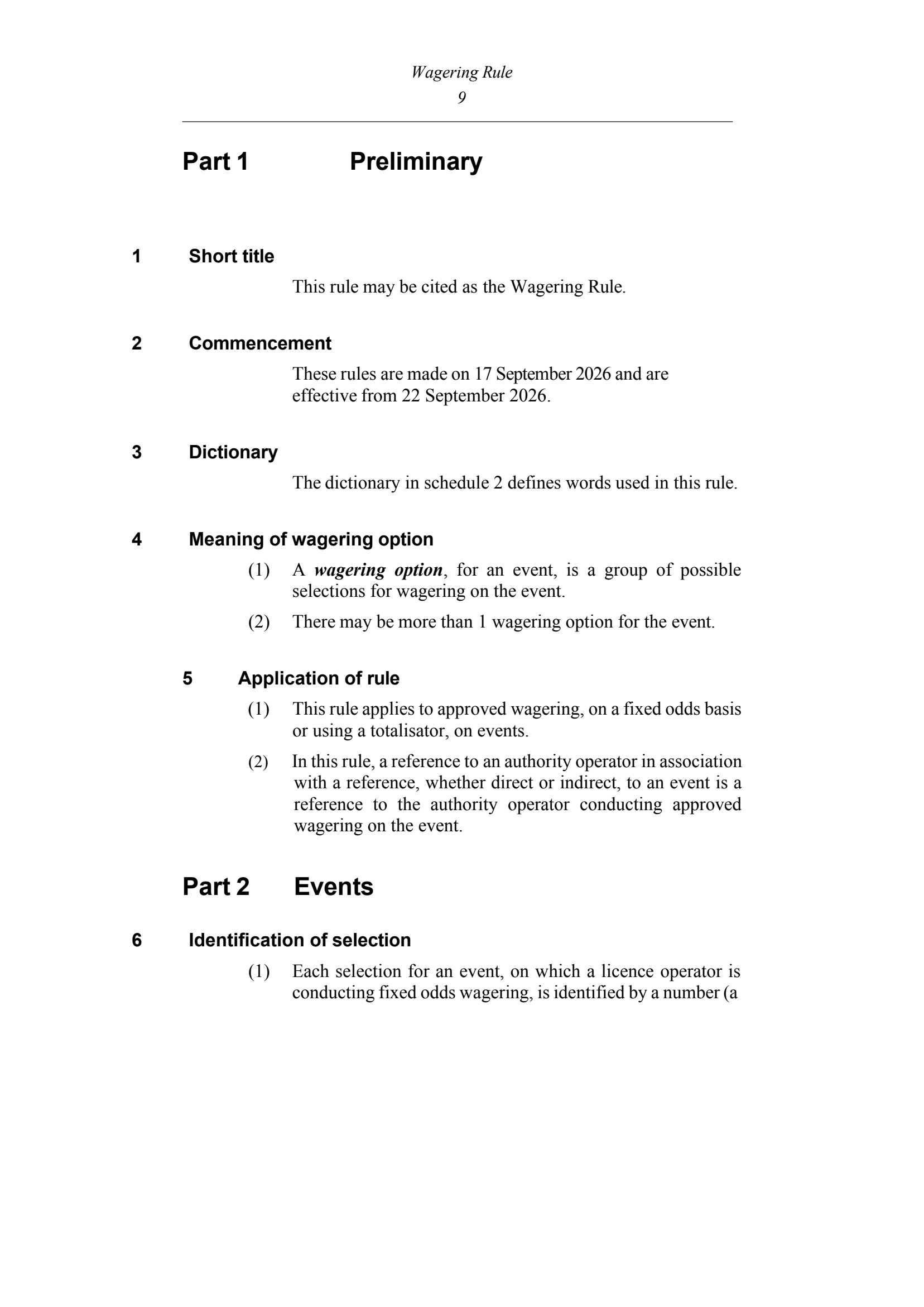 Queensland Wagering Rules (Racing) page 9