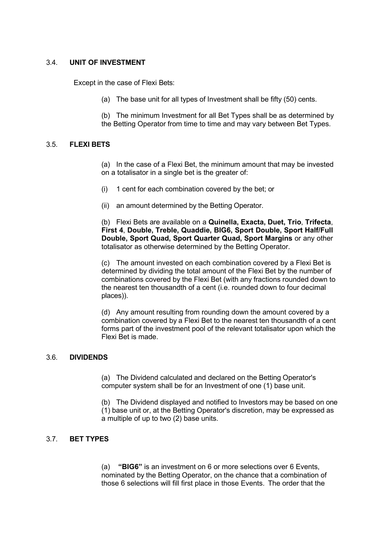 VIC Totalisator Betting Rules (Racing) page 12