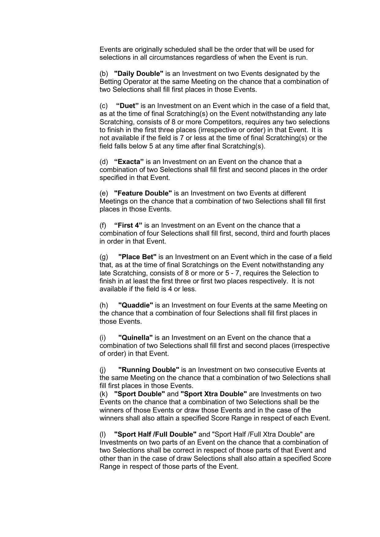VIC Totalisator Betting Rules (Racing) page 13