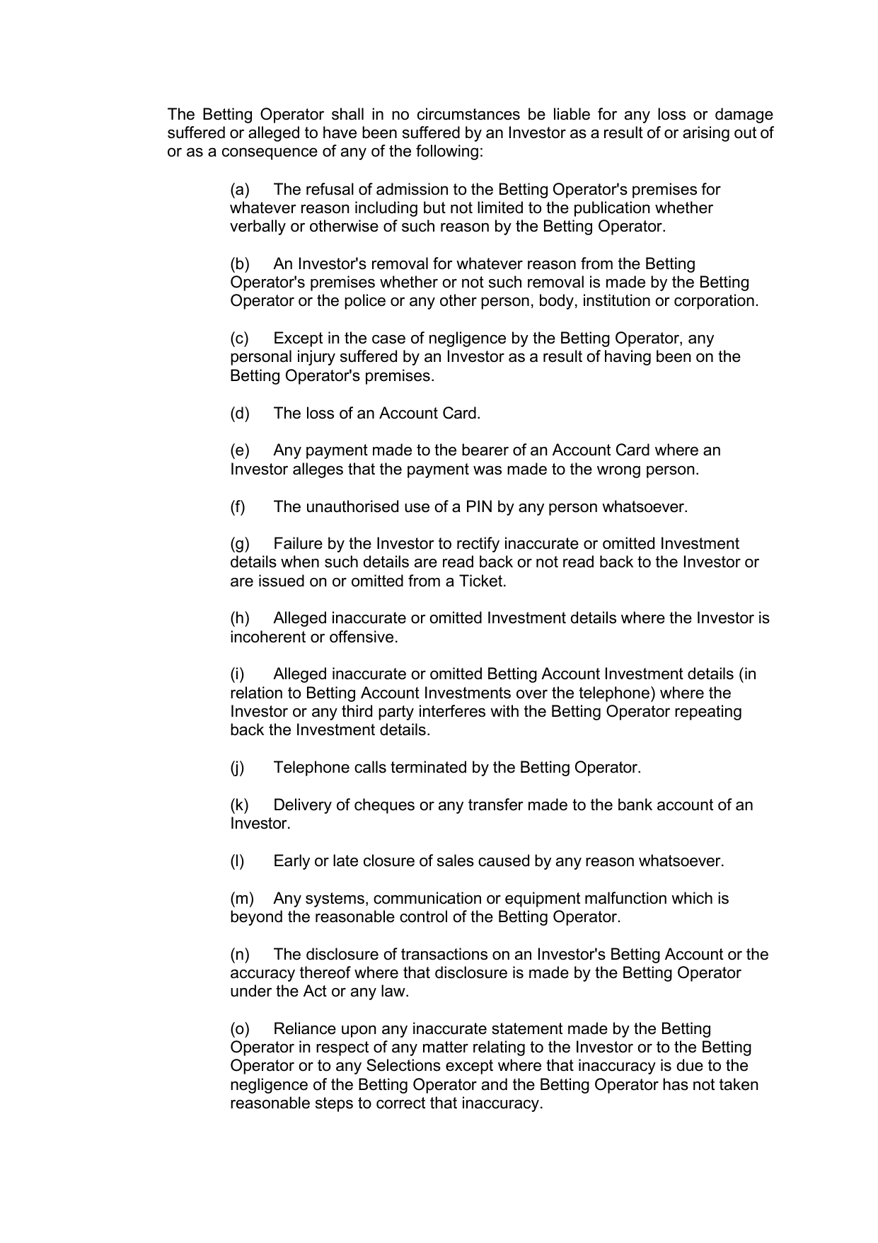 VIC Totalisator Betting Rules (Racing) page 15
