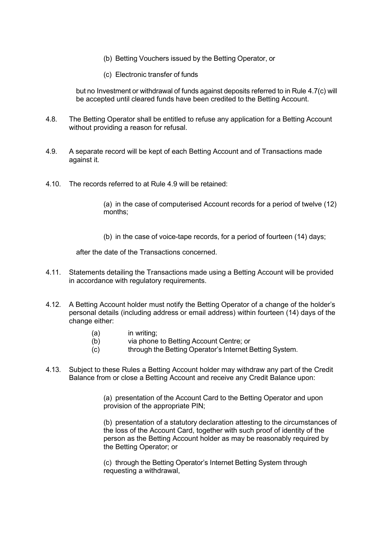 VIC Totalisator Betting Rules (Racing) page 22