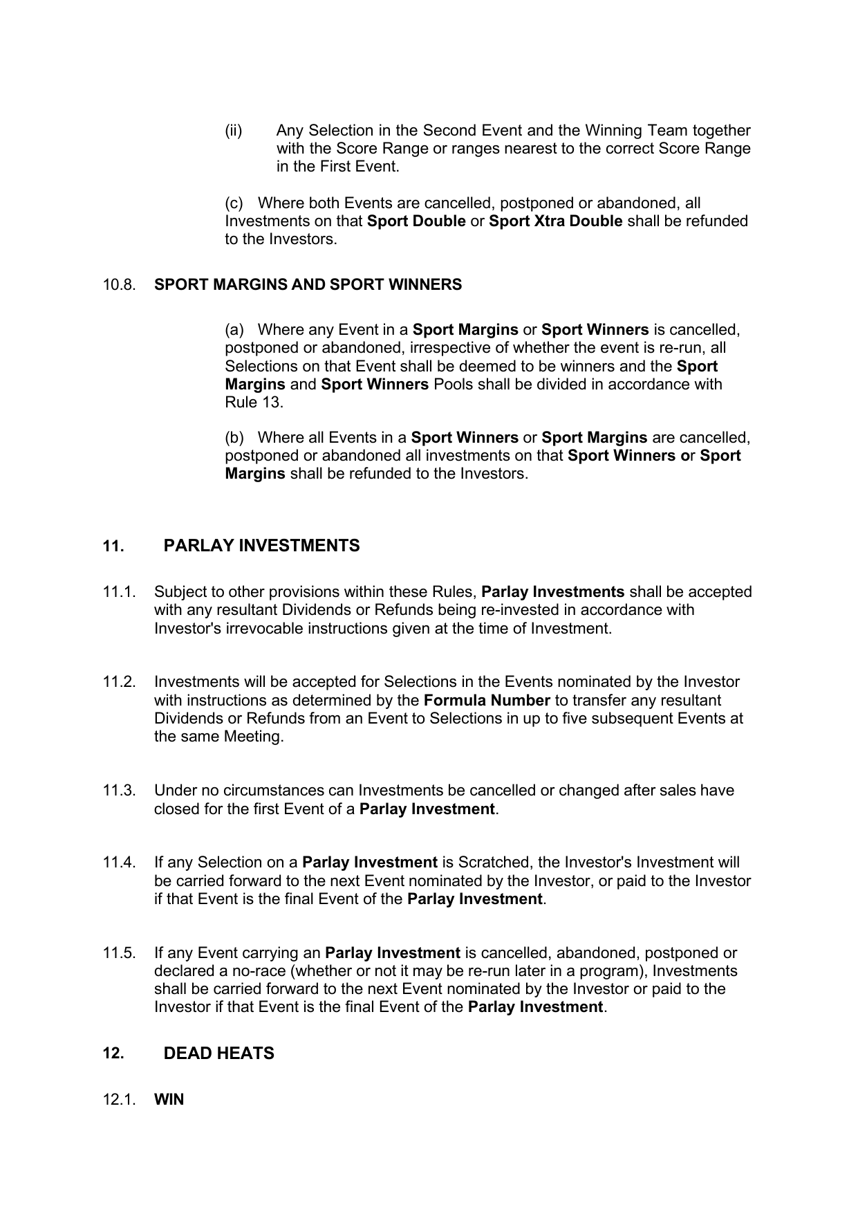VIC Totalisator Betting Rules (Racing) page 40