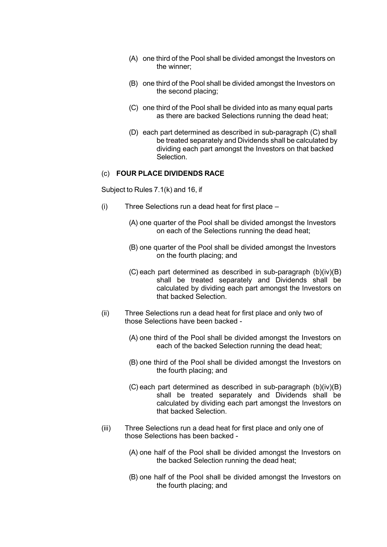 VIC Totalisator Betting Rules (Racing) page 43