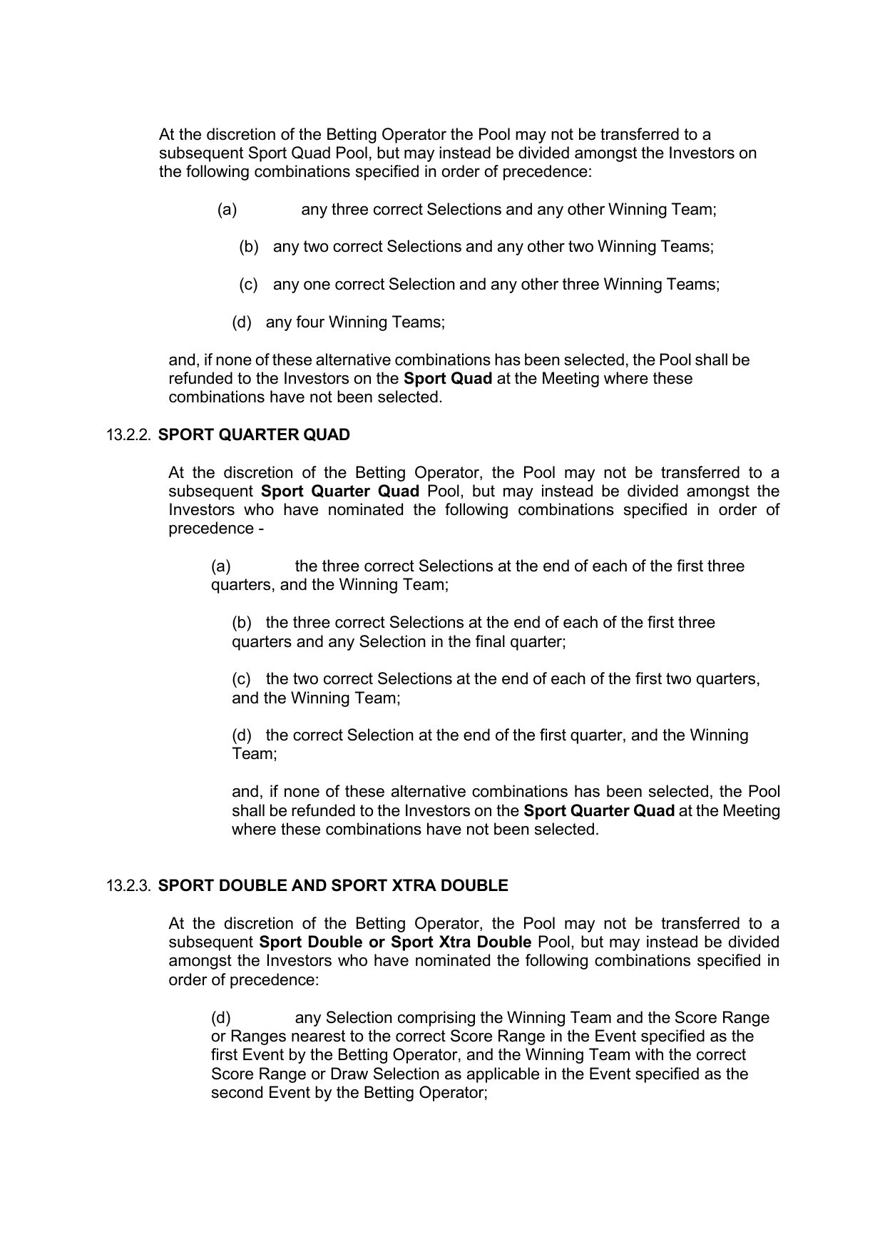 VIC Totalisator Betting Rules (Racing) page 55