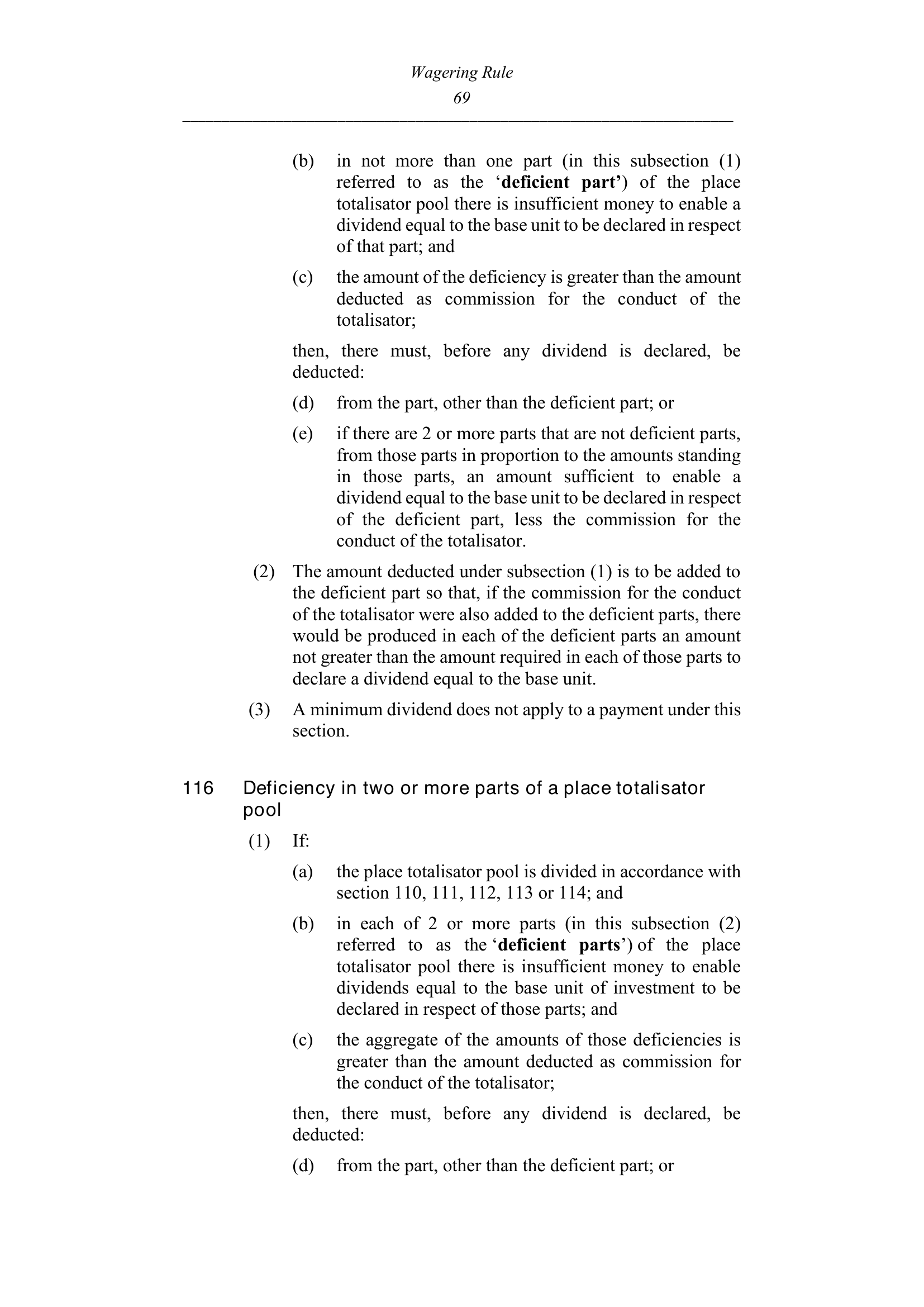 Queensland Wagering Rules (Racing) page 69