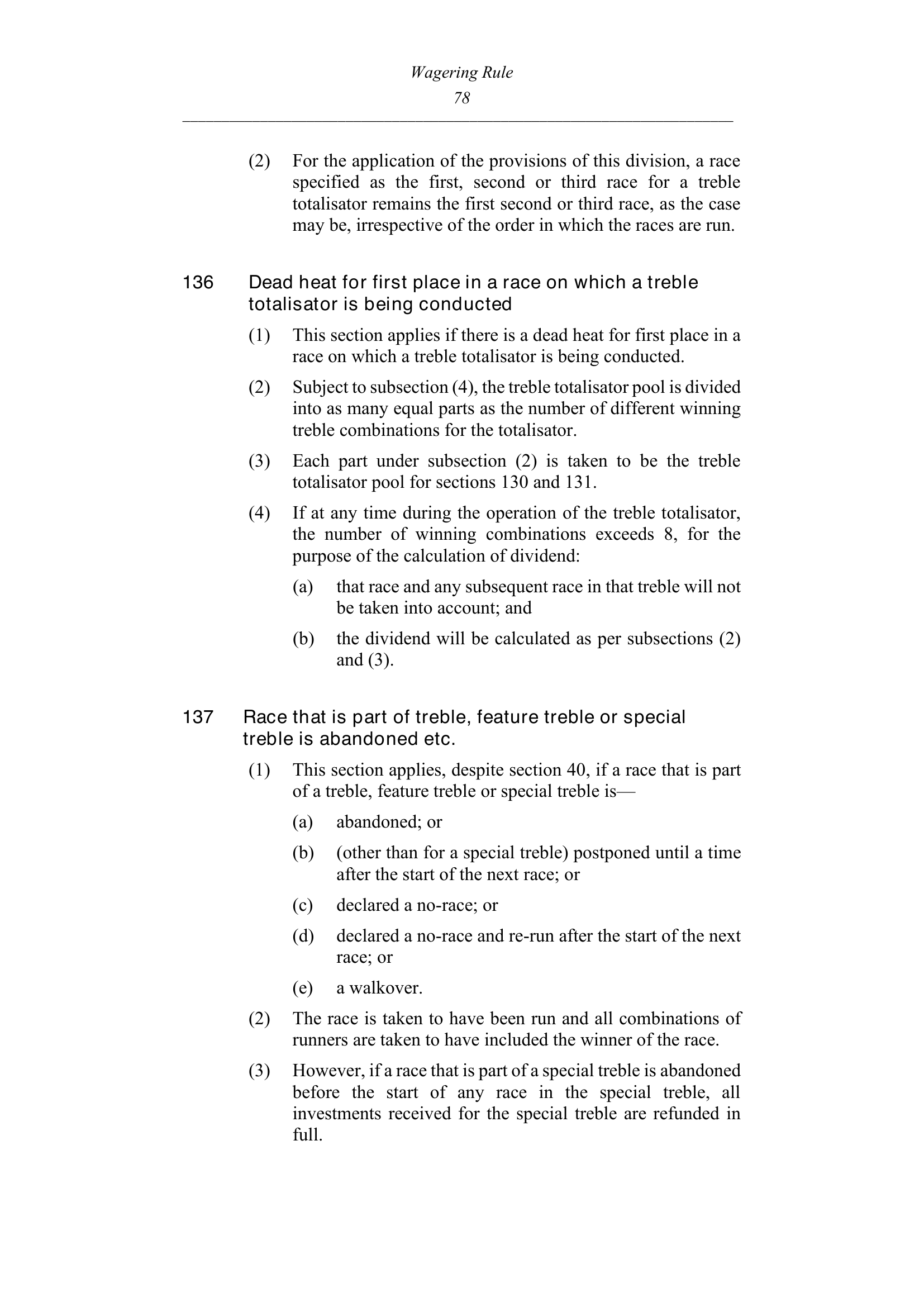 Queensland Wagering Rules (Racing) page 78