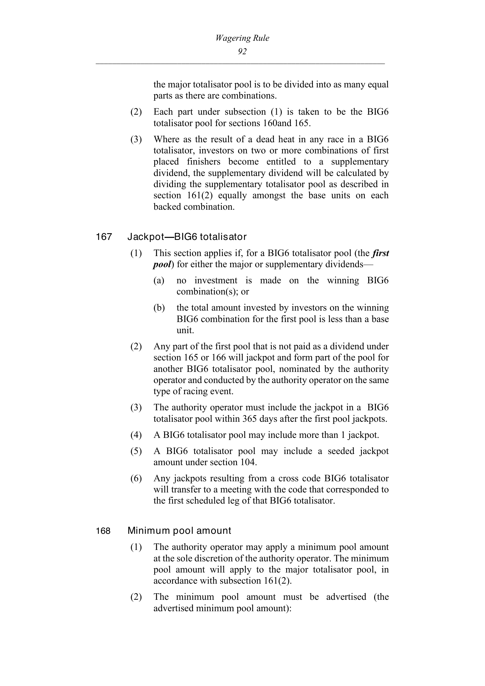 Queensland Wagering Rules (Racing) page 92