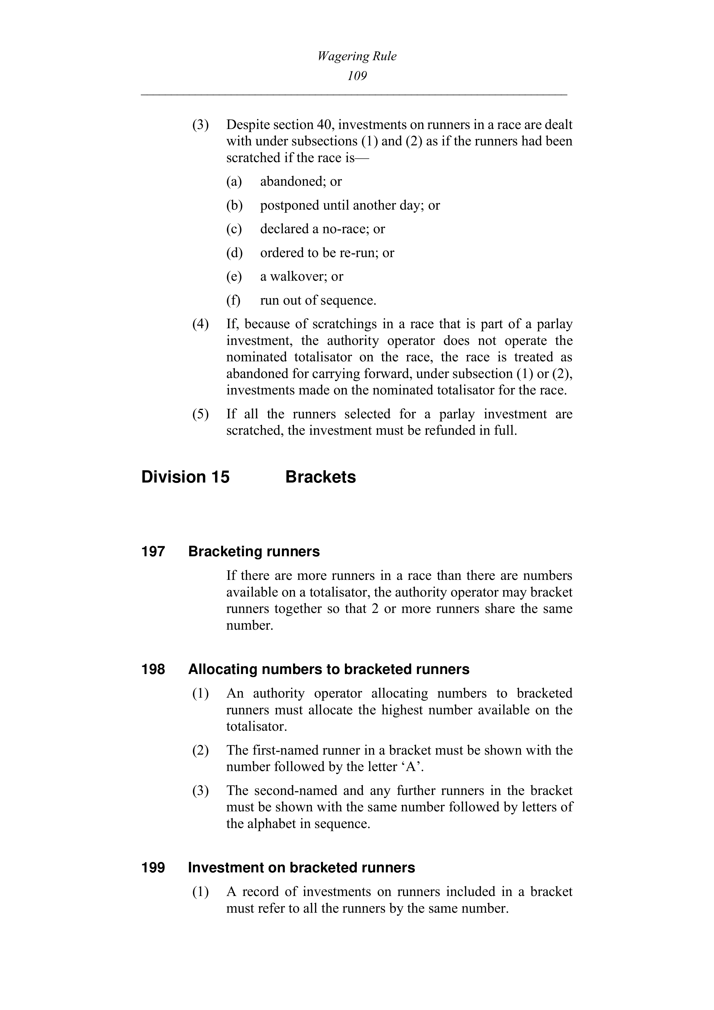 Queensland Wagering Rules (Racing) page 109