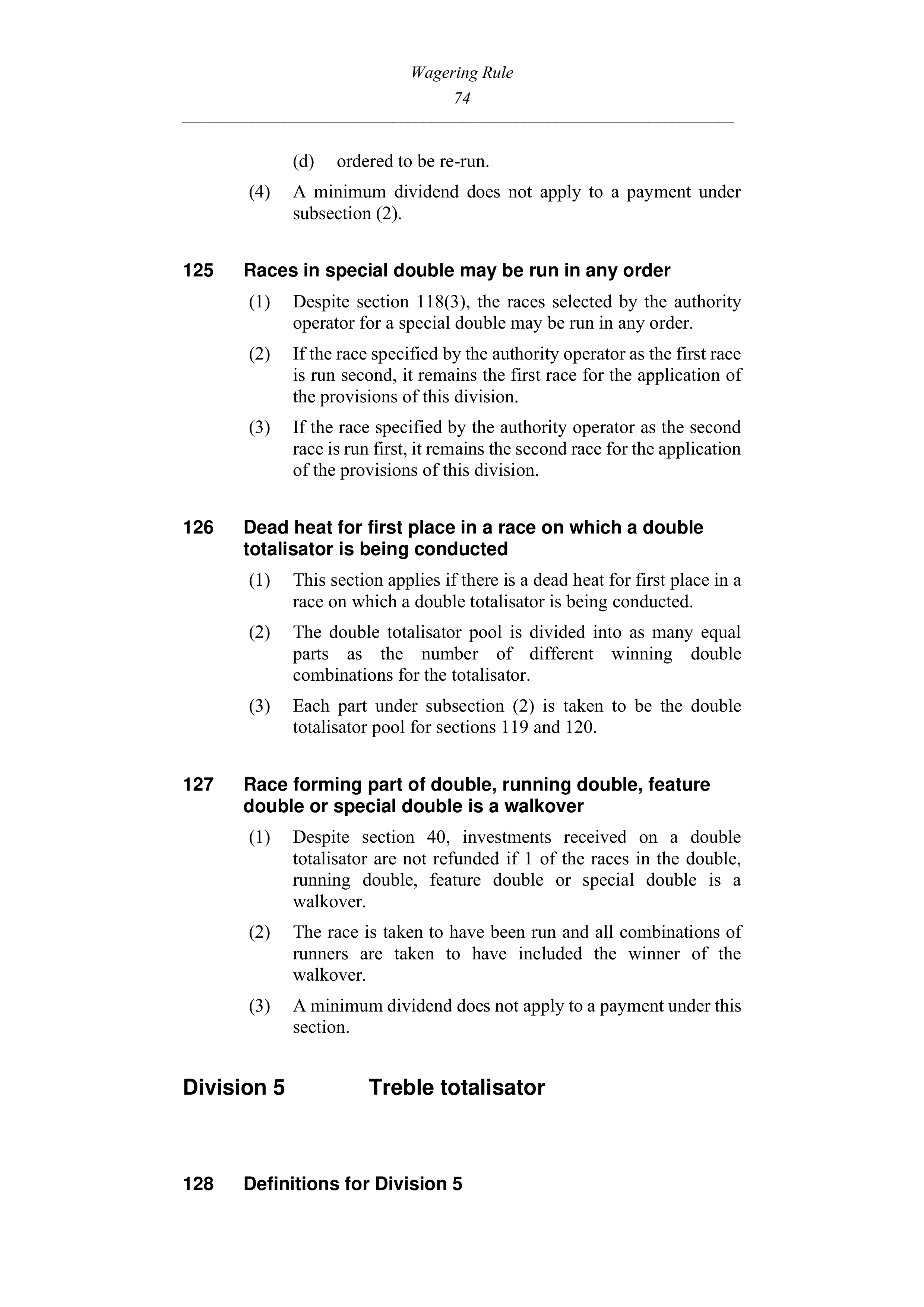 Queensland Wagering Rules (Racing) page 74