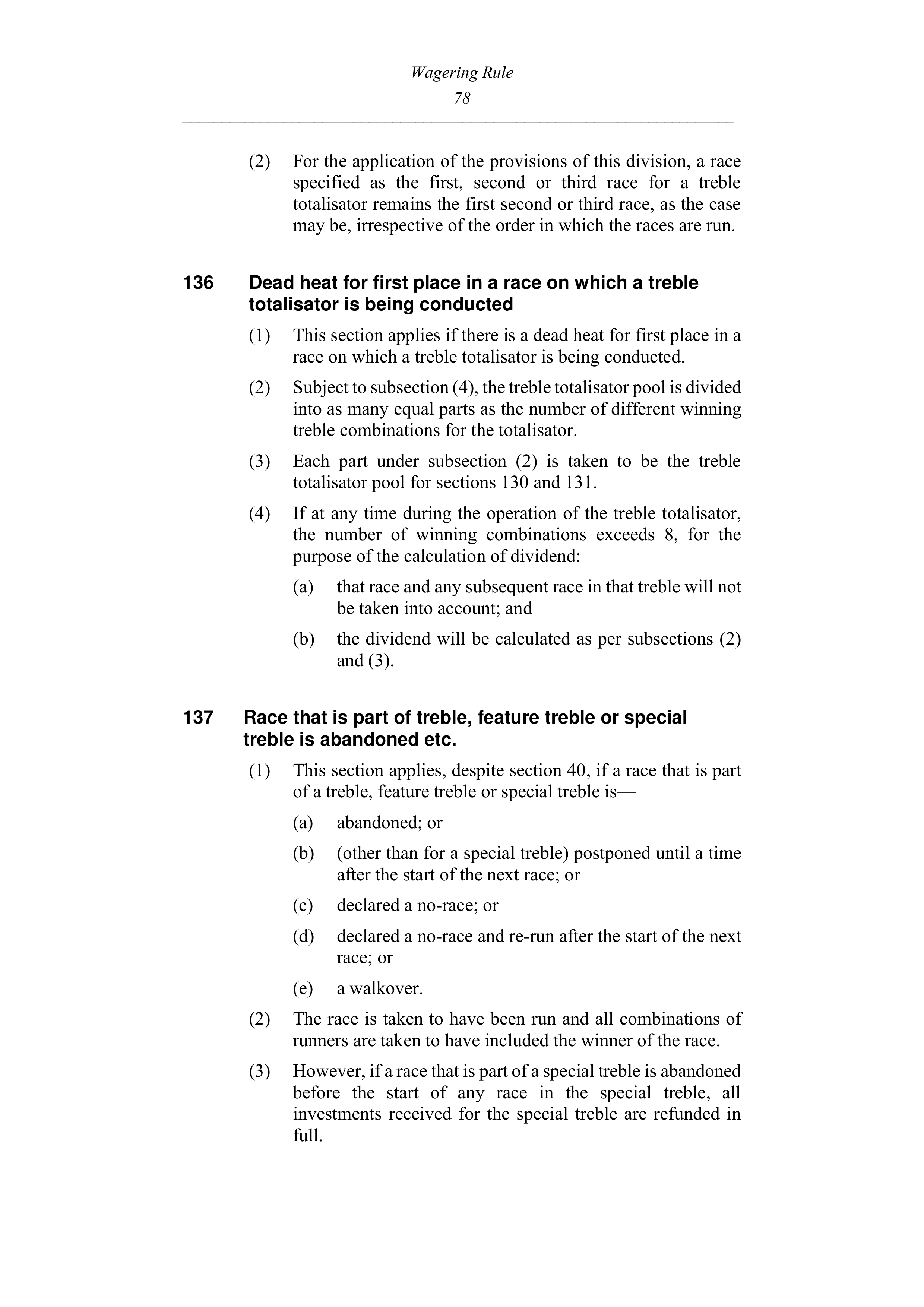 Queensland Wagering Rules (Racing) page 78