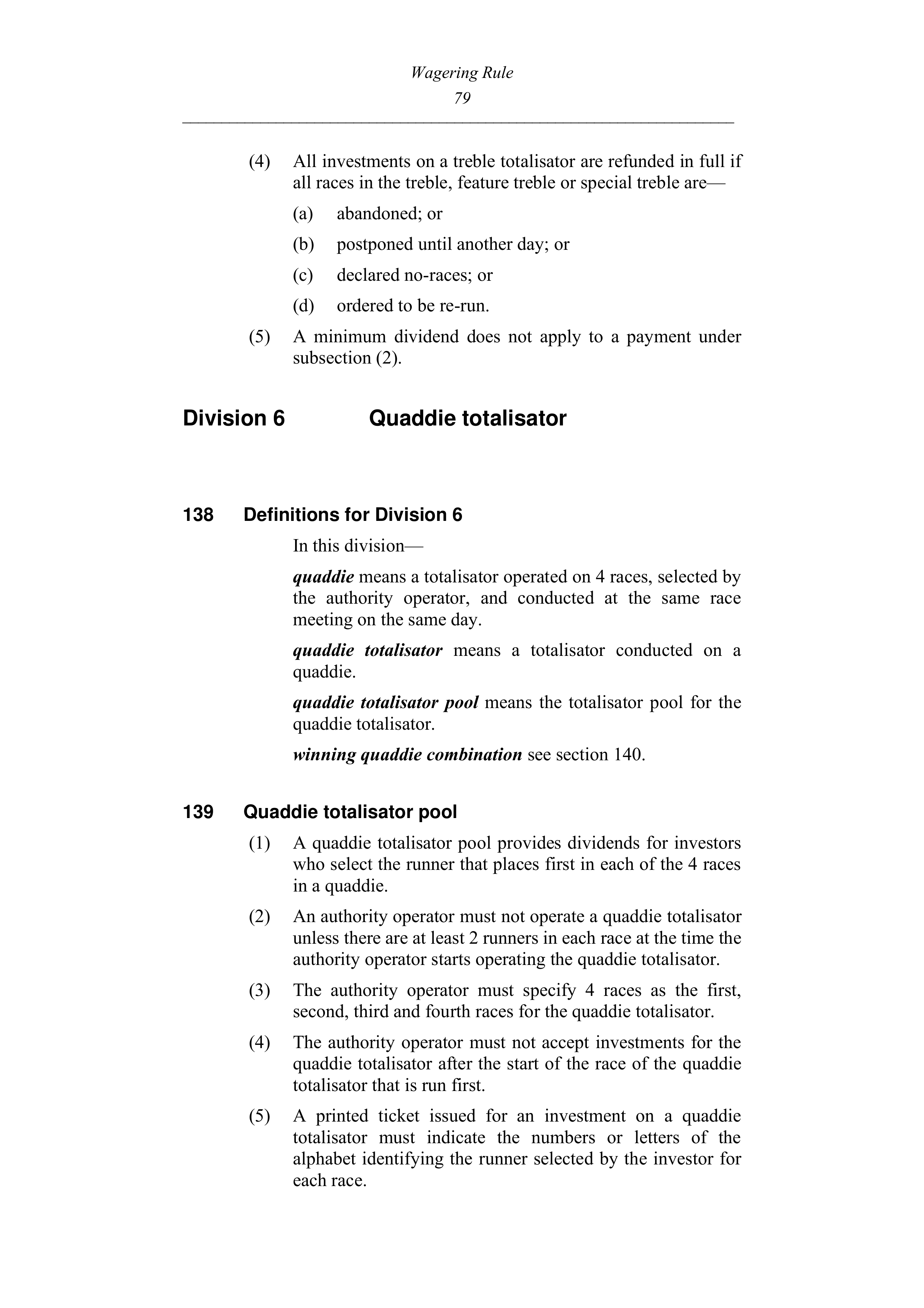 Queensland Wagering Rules (Racing) page 79