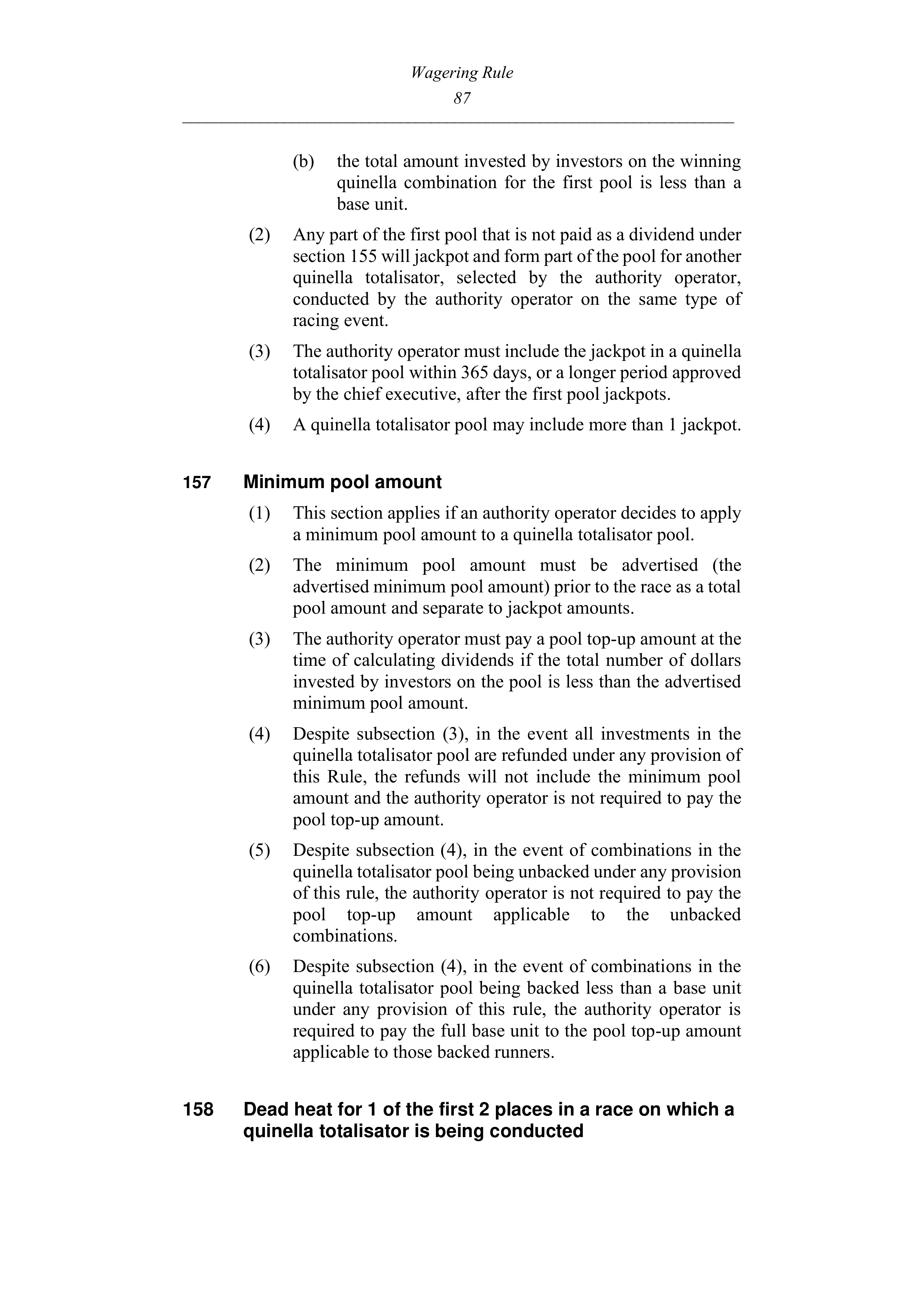 Queensland Wagering Rules (Racing) page 87