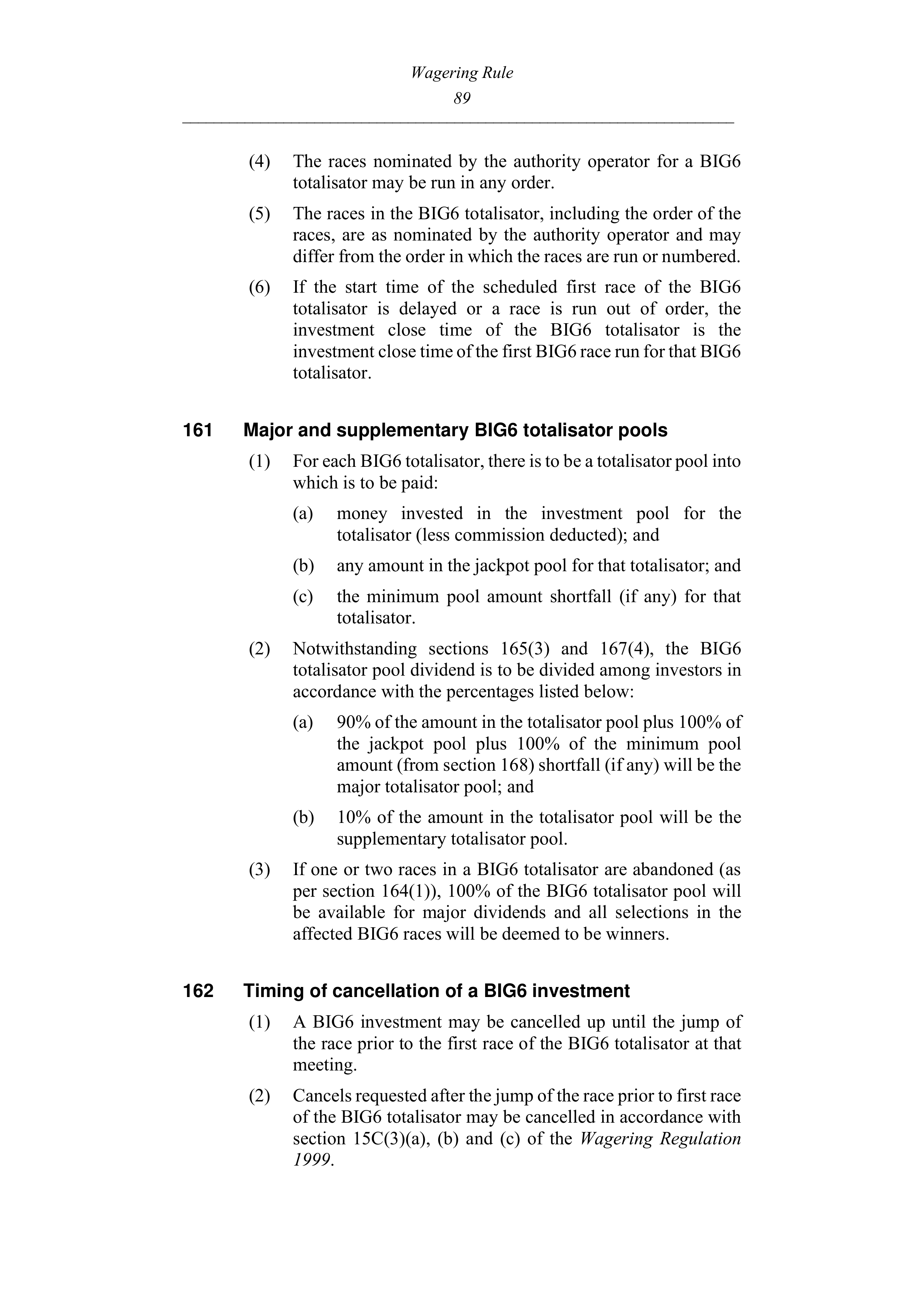 Queensland Wagering Rules (Racing) page 89