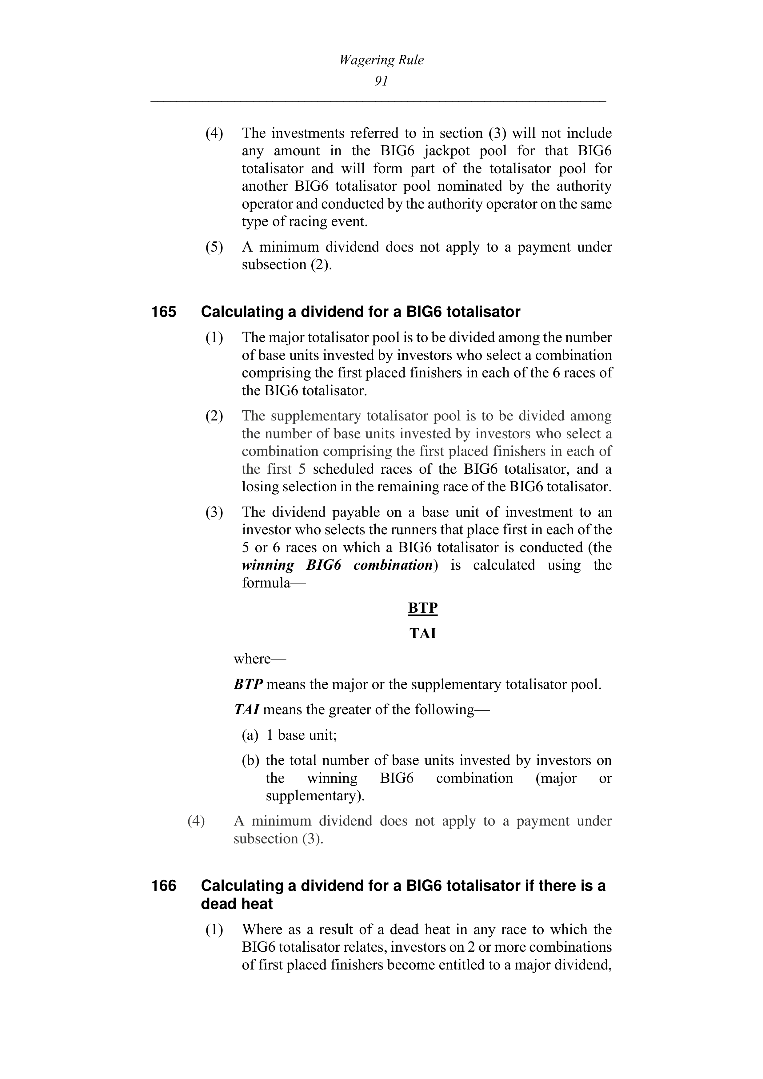 Queensland Wagering Rules (Racing) page 91