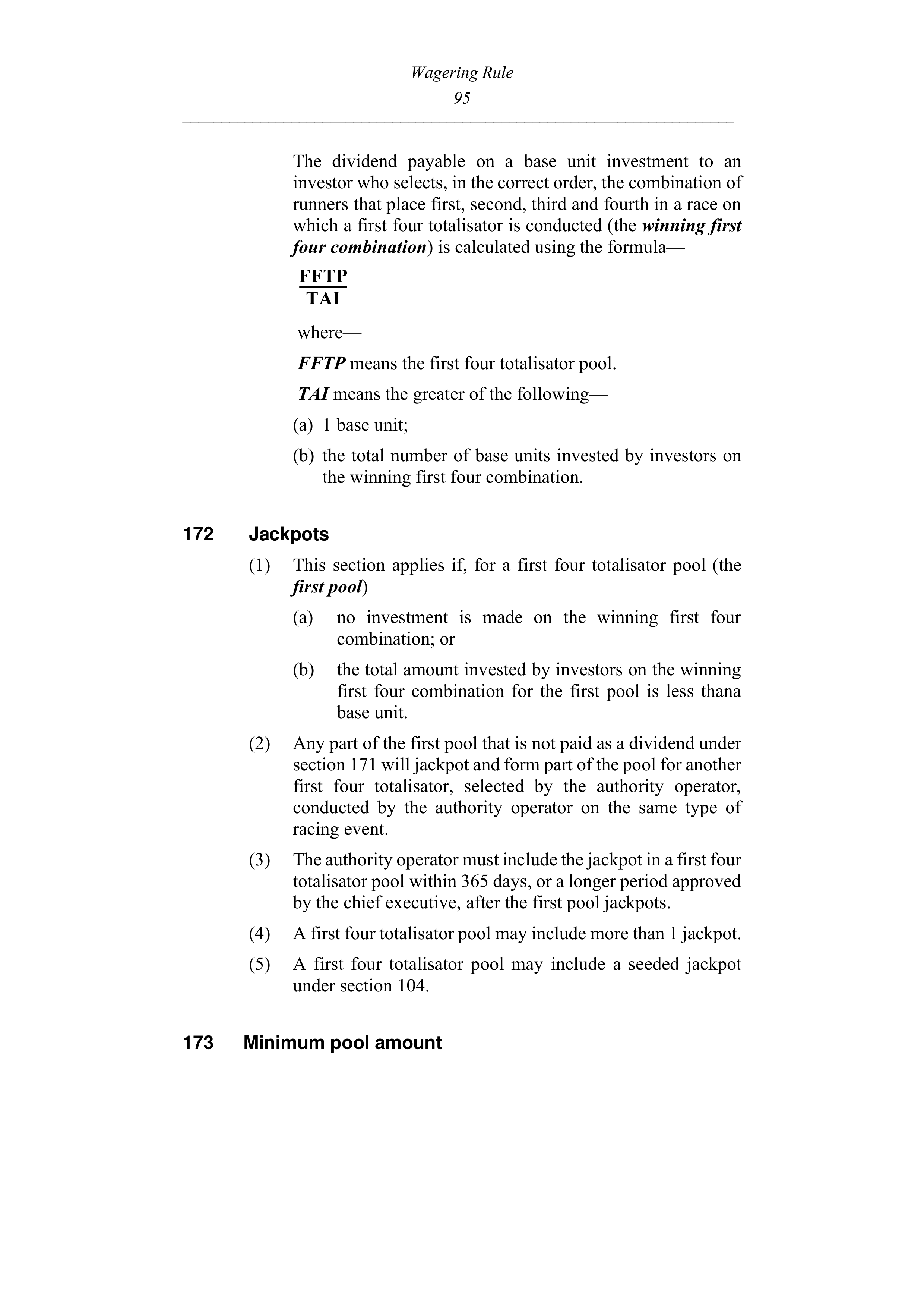 Queensland Wagering Rules (Racing) page 95