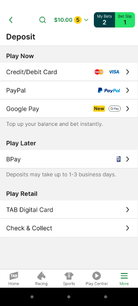 Google Pay Deposits